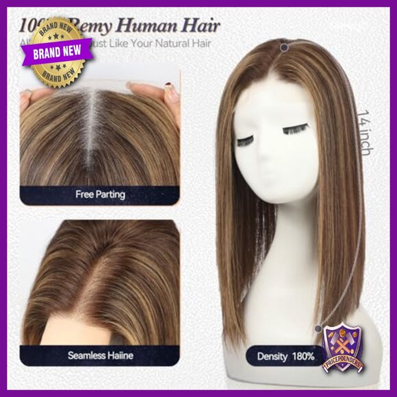 Large 6x5 Swiss Lace Human Hair Topper, 65g Remy, Invisible Coverage main image 4
